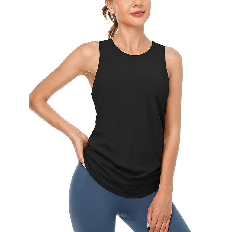 Attraco Women Tank Tops Open Back Loose Fit Yoga Workout Tops Yoga Shirts 