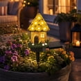 thumbnail image 4 of Solar Garden Fairy House Stake Lights Outdoor Decorative Resin Cottage with Solar Panel for Patio Pathway and Fall Halloween Yard Decor Supplies, 4 of 5