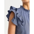 thumbnail image 4 of Free Assembly Women's and Women's Plus Size Button Front Ruffle Shirt, Sizes XS-4X, 4 of 5