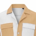thumbnail image 6 of ZVNAΖH Men's S-3XL Color Block Casual Striped Short Sleeve Collared Button Down Shirt with Dual Pockets, 6 of 6