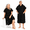 Black, variant on Pink Unisex Adult Microfiber Surf Poncho Changing Robe Hooded Towel