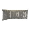 thumbnail image 2 of Ox Bay Ava 14" x 36" Gray Boho Striped Cotton Adult Decorative Lumbar Throw Pillow Cover, 2 of 7