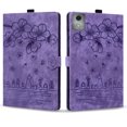 thumbnail image 2 of Case for Lenovo Tab M11 Plus/K11 Plus 11.5 inch 2024 with Stand, Card Slot, Embossed Flower PU Leather Folio Magnetic Cover with Pen Holder, Purple, 2 of 7