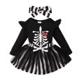 thumbnail image 2 of Halloween Costumes for Kids Toddlers Halloween Girls' Long Sleeved Printed Khaki + Mesh Skirt + Headscarf Three Piece Set, 2 of 7