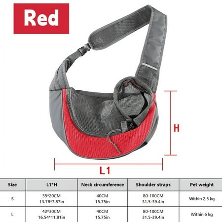 Pet Puppy Carrier S/L Outdoor Travel Dog Shoulder Bag Mesh Oxford Single Comfort Sling Handbag Tote Pouch