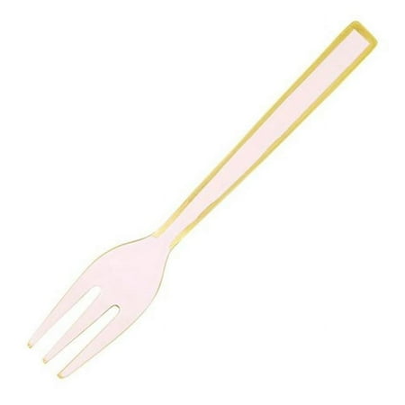 

Pink Enamel Dessert Forks With Gold Edging | Boxed Set of 4