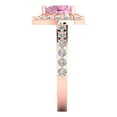 thumbnail image 3 of 2.03 ct Heart Cut Simulated Pink Diamond with Simulated Diamond Halo Accents 14K Rose Gold Womens Engagement Ring, 3 of 5