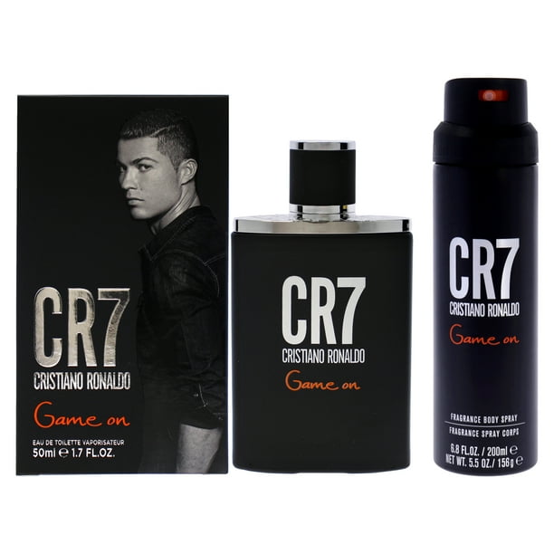 CR7 Game On Kit de Cristiano Ronaldo para hombres - Kit de 2 piezas EDT Spray de 1.7 oz, Body Spray de 6.8 oz