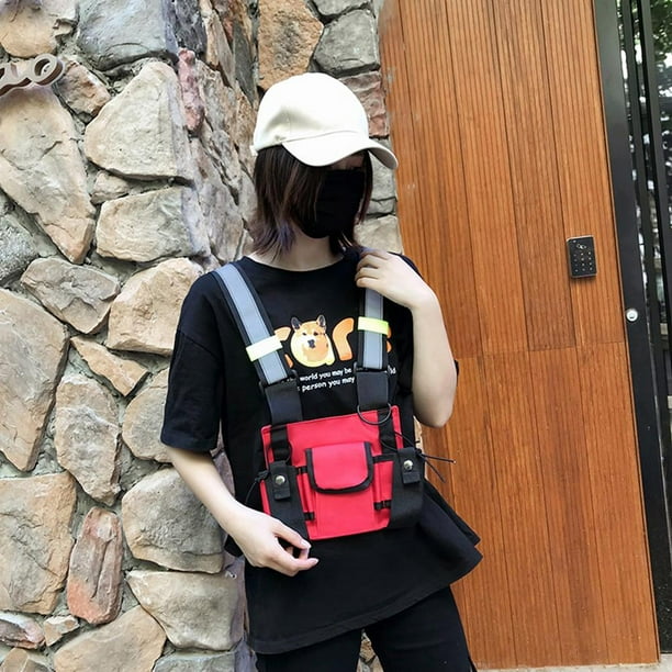 Bolsa Oxford Casual Mochila Unisex Hip Hop Multifunción Chaleco Mochila (Rojo) Ehuebsd Nuevos Originales