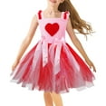 thumbnail image 2 of Otqutp 2-8 Years Kids Girls Valentine's Dress Little Girl Love Bow Dress Sequin Heart Dress Princess Dress Birthday Dress Toddler Girl Clothes(B-1,5-6 Years), 2 of 9