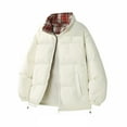thumbnail image 2 of Donemore Men's Big & Tall Thermal Insulated Heavyweight Quilted Jacket with Stand Collar, Zip Front, Multiple Pockets, Check Print, Polyester Winter Coat, 2 of 4