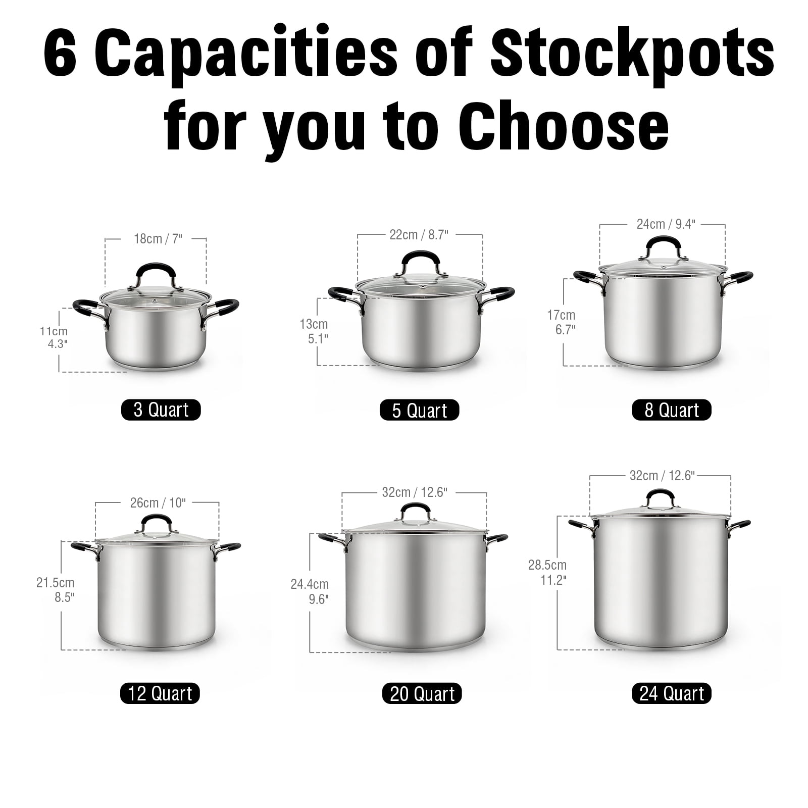Cook N Home Stockpot Sauce Pot Induction Pot With Lid Professional Stainless Stee 12 Quart