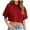 Red, variant on Kovlvoll Crop Tops for Women Crewneck Short Sleeve T-Shirts Loose Casual Summer Solid Color Cropped Top