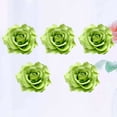 thumbnail image 2 of EeaseMX 5 broches de flores de tela de 10 cm para novia, con forma de rosa realista, para el pelo, para vestido de boda (verde), 2 of 7