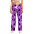 thumbnail image 5 of Kintue Halloween Pajamas Pants for Women, Cute Bat Print Pajamas, Wide Leg Pants Loose Fit Loungewear Bottoms, Fall Sleepwear, 5 of 7