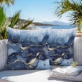 thumbnail image 4 of Abstract Ombre Navy Blue Gold Marble Outdoor Pillow Covers Pack of 2 Nautical Waterproof Throw Pillow Covers Decorative Cushion Cases for Patio Garden Tent Balcony Couch 26x26 inch, 4 of 8