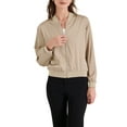 thumbnail image 5 of REFINED ATTIRE Casual Jacket for Women Zip Up Coat Long Sleeve Outerwear Lightweight Top L Champagne, 5 of 6