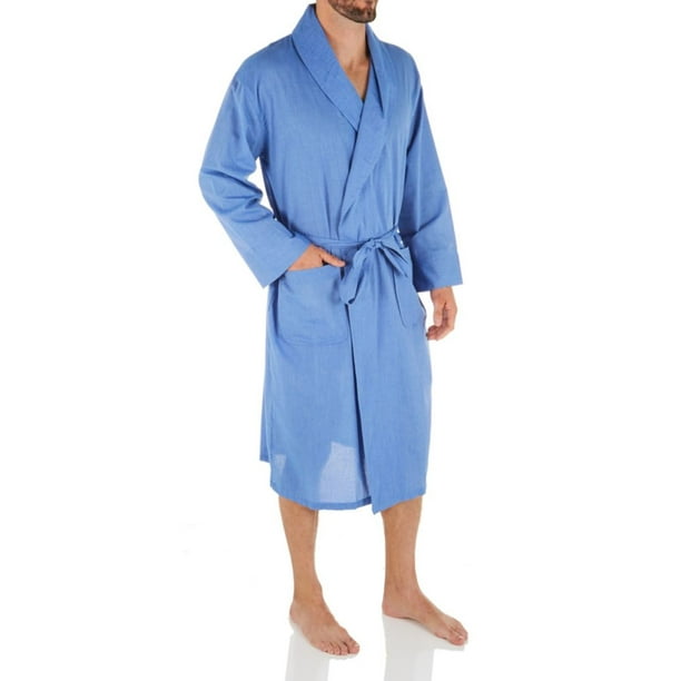 Hanes - Men's Woven Shawl Collar Robe (XXX-Large/XXXX-Large Long, Blue ...