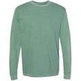 thumbnail image 2 of Men's Long Sleeve Cotton T-Shirt Crew Neck Pre-Washed Large, Purple, 2 of 3