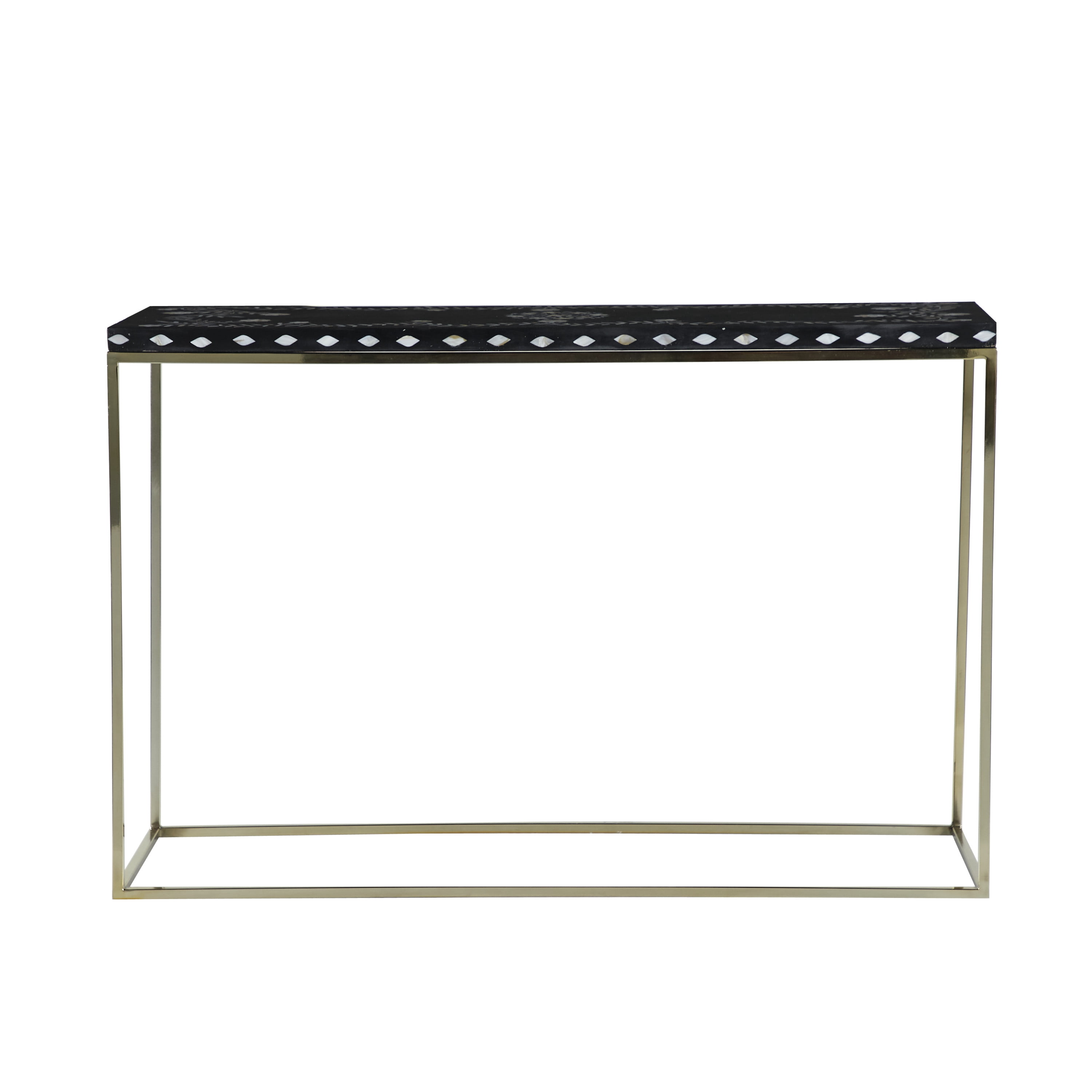 DecMode 30" x 46" Gold Wood Eclectic Console Table