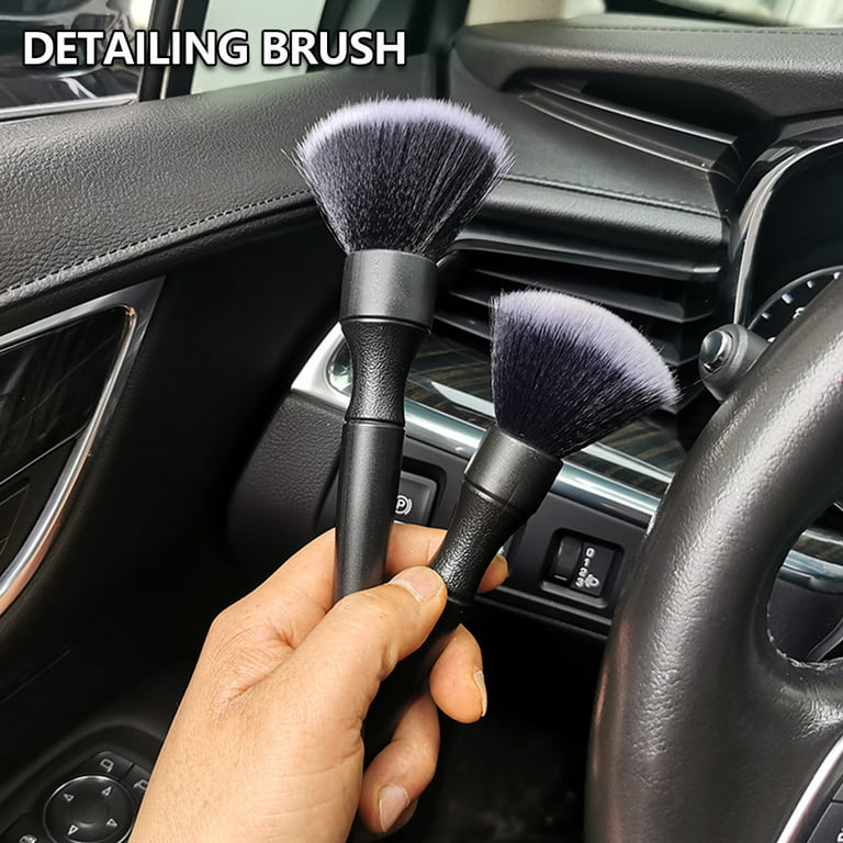 Hotbest Ultra-Soft Car Detailing Brush Scratch-Free Cleaning for Engines Interior Exterior Dashboard Leather Trim Air Vents Emblems(Short), Black