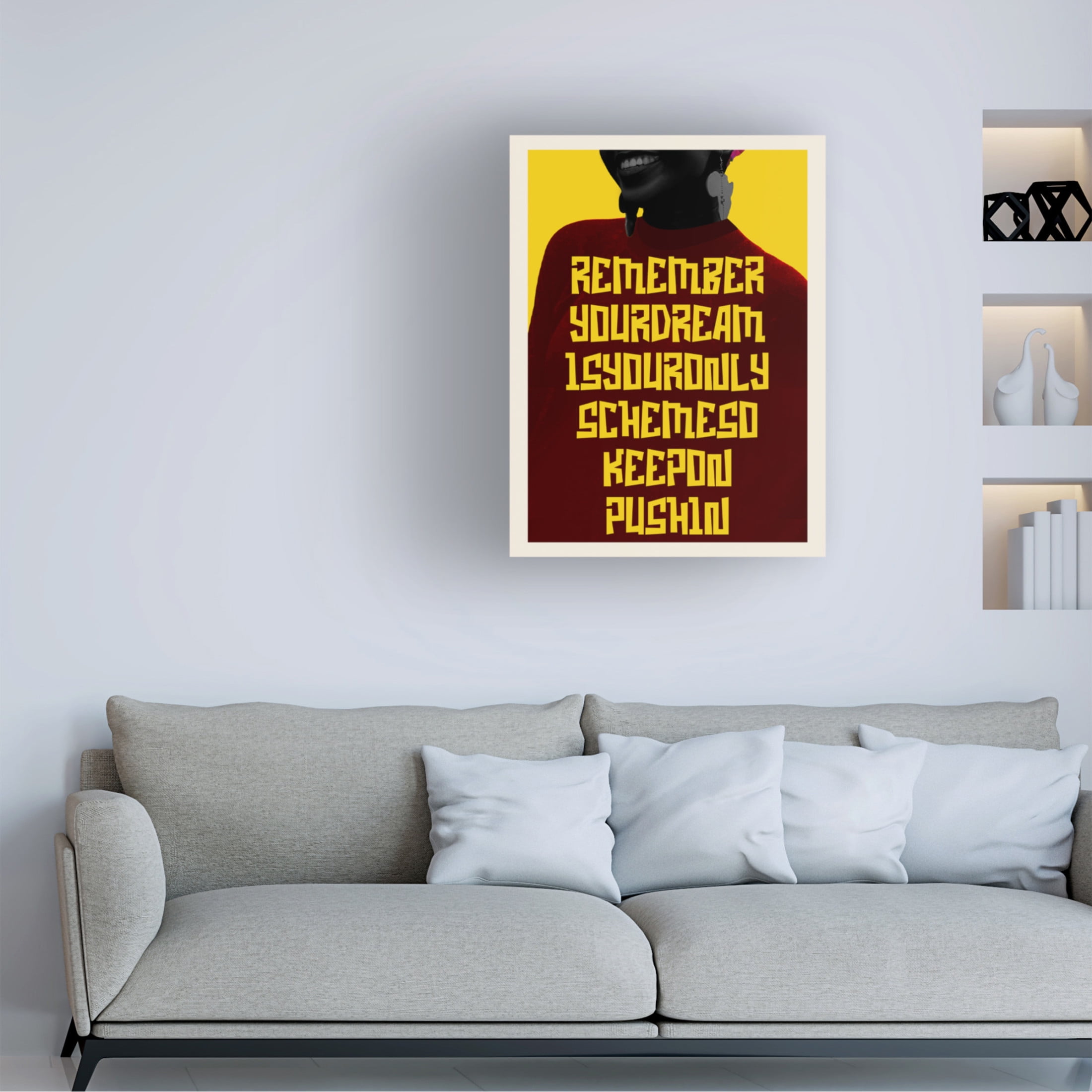 Canvas Wall Art - NUMA Art 'Keep On Pushin' Wall Art for Living Room, Bedroom, or Office Décor by Trademark Fine Art - 14 x 19 Inches