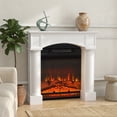 thumbnail image 2 of HOMCOM Modern Fireplace Mantel, Freestanding Fireplace Surround for Electric Fireplaces, 43.3" W x 39.8" H, White, 2 of 9