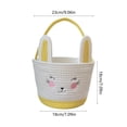 thumbnail image 2 of Yellow Easter Woven Storage Basket With Handle Yellow Color For Toys Blankets Yarn Rattan Basket For Home Decor, 2 of 2