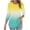 Yellow, variant on BXINGOHAI Womens Tops Casual 3/4 Sleeve Crew Neck Shirts Loose Fit Tunic Blouses Summer Tees Army Green,L