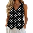 thumbnail image 2 of TARIENDY Womens V Neck Tank Tops Button Down Sleeveless Shirts polka dot Vest Tops Fashion Clothes Summer Casual Outfits Black*1 S, 2 of 5