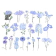 thumbnail image 1 of Calcomanías de Flores de Vinilo Transparentes Uxcell, Calcomanías de Flores Claras PET para Álbum de Recortes, Azul 40 Hojas, 1 of 6