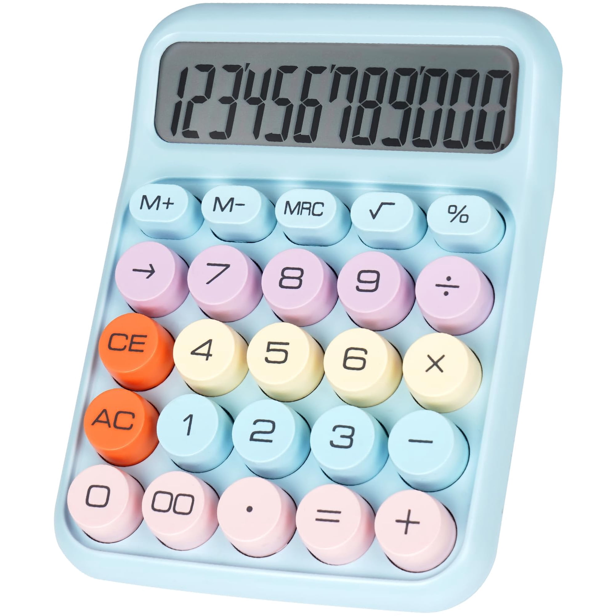 Mechanical-Switch Calculator with Large Keys | 12-Digit Display Large LCD Screen Desktop Calculator; Cute Design Suitable for Teachers Students and Daily Office Use