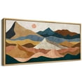 thumbnail image 4 of IDEA4WALL Extra Large Framed Canvas Print Wall Art Desert Peaks Colorful Geometric Mountain Landscape Artwork Nature Vintage Inspired Pastel Fine Art Decorative Relax/Calm for Rooms Decor - 60"x30", 4 of 5