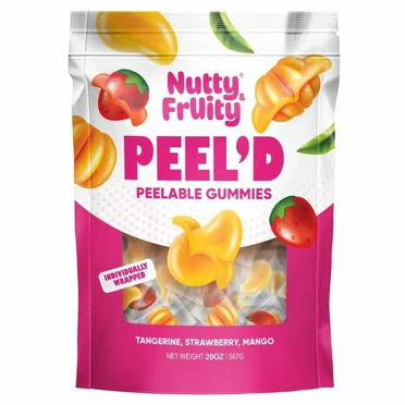 Nutty Fruity Peel'd Peelable Gummies Tangerine, Strawberry, Mango