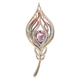thumbnail image 2 of Ziurtnc Elegant Feather Shape Brooch Colorful Rhinestones Inlaid Pin Creative Hat Shawl Suit Enamel Badge Coat Outfit Accessories, 2 of 8