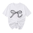 thumbnail image 2 of Wancir Oversized Tshirts for Women Bow Graphic Tees Cute Y2k Tops Crewneck Baggy Short Sleeve Shirts Teens Girls Summer Tops, 2 of 4