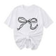 thumbnail image 1 of Primavera Top Mujeres Moda Casual Nueva Cinta de Arco Impresa Cuello Redondo Camiseta de Manga Corta, Camiseta de Cuello Tripulado, 1 of 8