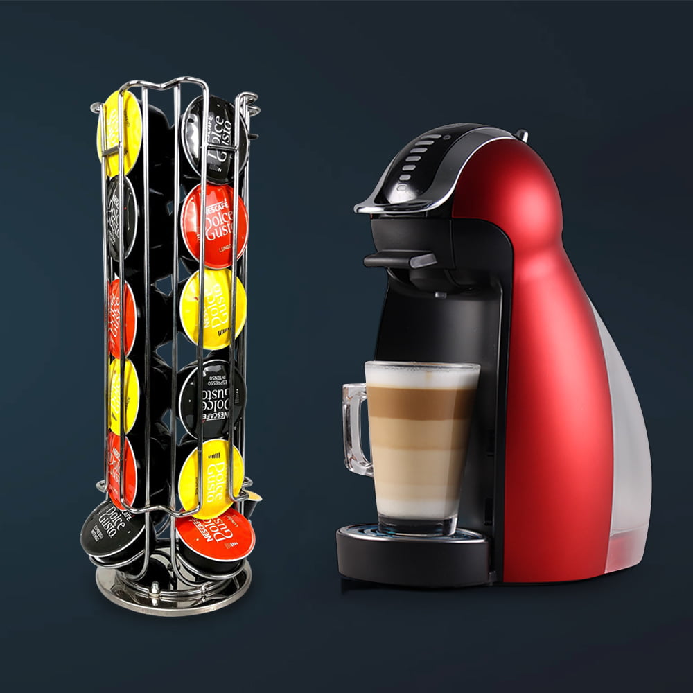 REVOLVING COFFEE POD CAPSULE HOLDER TOWER STAND RACK FOR NESPRESSO DOLCE GUSTO 