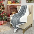 thumbnail image 6 of Tirrinia Snow Micro Fleece Sherpa Plush Bed Throw TV Blanket 50” x 60”Tirrinia Snow Micro Fleece Sherpa Plush Bed Throw, 6 of 7
