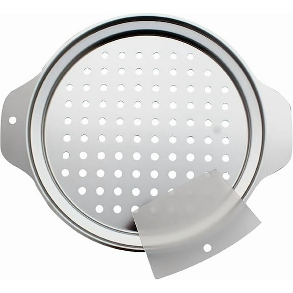 Zoie   Chloe Spaetzle Maker Lid with Scraper - Easy To Use Spaetzle Press For Traditional German Dumplings & Egg Noodles - Dishwasher-Safe, Premium Stainless Steel - Round Strainer, 10.7x12.8x.75"