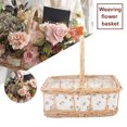 thumbnail image 2 of VALINK Weaving Wicker Hollowed Flower Basket with Handle for Home Decoration, 2 of 7