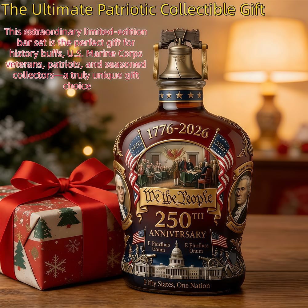 250th Anniversary Whiskey Bottle, We The People 250th Anniversarys Personal Reserve Bottles, Independence Day Patriotic Gift for Liquor Scotch Bourbon or Wine