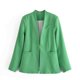 thumbnail image 1 of Blazer de mujer de moda casual de color sólido de manga larga Blazer de mujer abrigo, 1 of 3