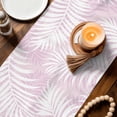 thumbnail image 3 of Palm Leaves Pink Table Runner 70 Inches, Summer Botanical Coastal Tropical Bed Runner Dresser Scarves Tabletop for Indoor Outdoor Parties/Ceremony/Banquet, 13" x 70", 3 of 9