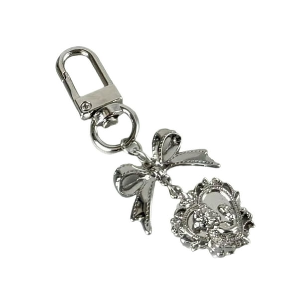 Elegant Bowknot Heart Charm Multifuntional Keyrings Bag Accessory Fashion Bag Charm Present for Woman and Girl