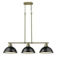 thumbnail image 7 of Golden Lighting 3602-3LP AB-BK Duncan Linear Pendant Light, Aged Brass, 7 of 7