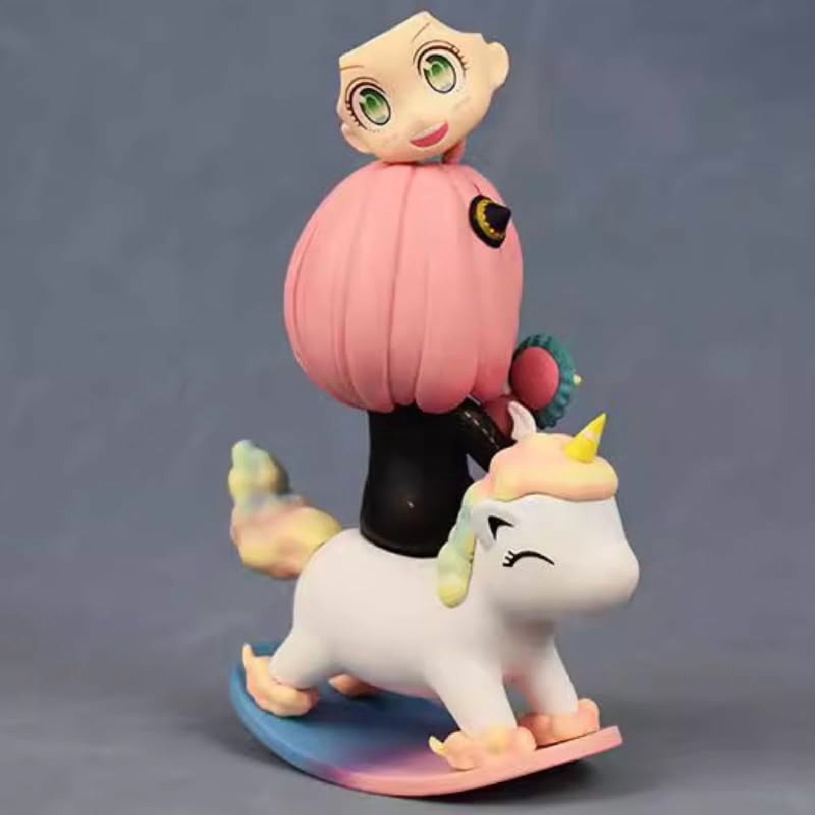 Newly Anya Figure Sitting Replacement Face Trojan Anya Anime Figures 15cm/5.9inch Handmade PVC Cartoon Character Model Decoration Craft Gift