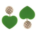 thumbnail image 4 of Aretes de resina Yinane en forma de corazón Verde Para Mujer Yinane Aretes en forma de corazón de moda, 4 of 7