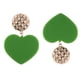 thumbnail image 4 of Joyería de aleación Pendientes de gancho en apariencia de de amor caliente Pendientes colgantes Verde, 4 of 7