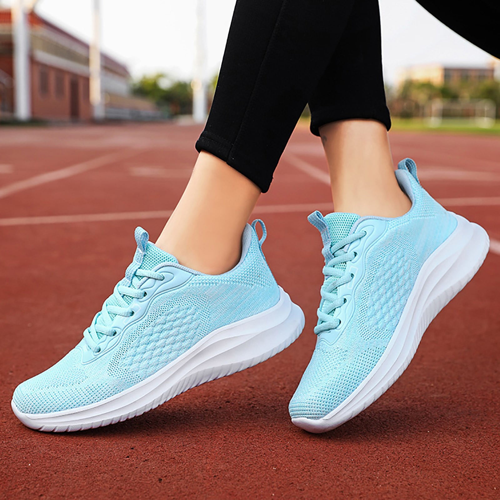 XIAQUJ Women Running Shoes Lace up Front Sporty Sports Shoes